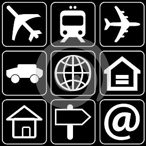 Set of icons (transport, travel)