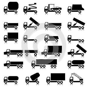 Set of icons - transportation symbols.