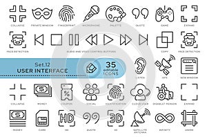 set icons user interface 12