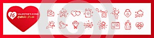 Set of icons Valentines day. Editable stroke. photo