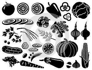 Set of icons of vegetables