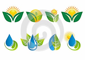 Set of icons for water and nature