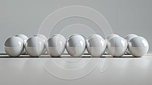A set of identical spheres arranged in an asymmetrical pattern challenging the idea of perfect symmetry