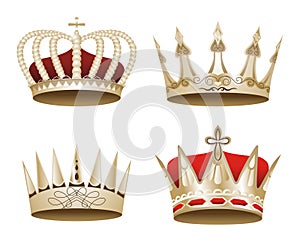 Set of illustrated crowns