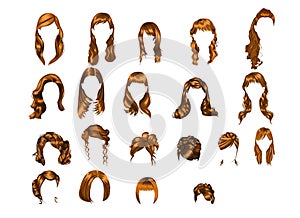 Set of illustrated hairstyles photo