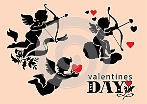 Set of images of Cupids Valentine's Day