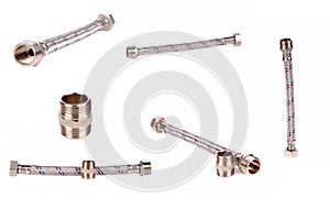 Set of images hosepipe with screw-nut