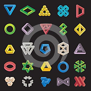 Set of impossible shapes