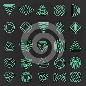 Set of impossible shapes