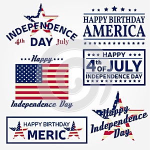 Set of Independence day greeting cards, flyers