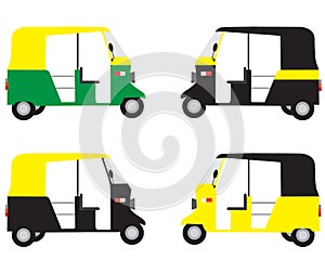 set of Indian Auto rickshaw Vector illustration