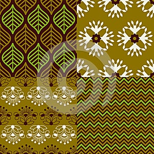 Set of Indian seamless patterns