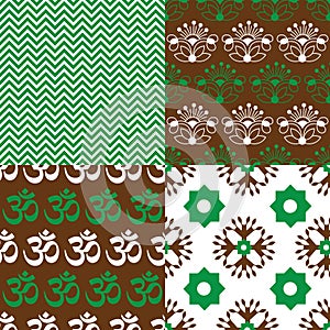 Set of Indian seamless patterns