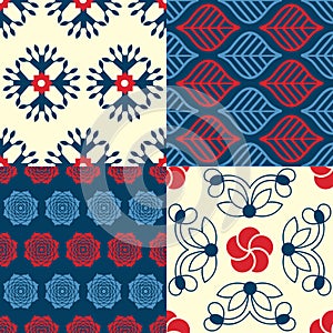 Set of Indian seamless patterns