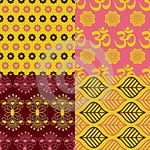 Set of Indian seamless patterns