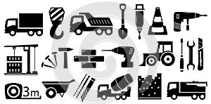 Set industrial construction objects