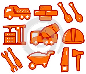 Set industrial tools isolated icons