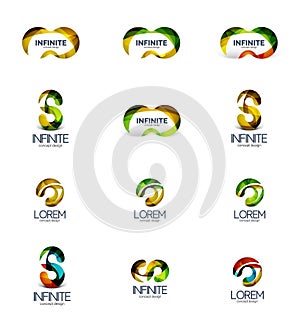 Set of infinity and loop company logos