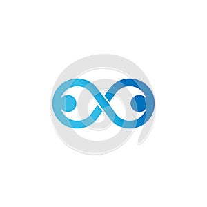 set of infinity people logo vector icon illustration