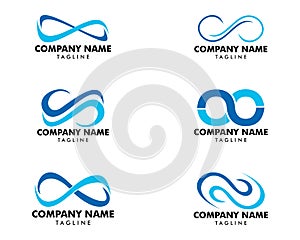 Set of Infinity Symbol Logo Design Vector Illustration