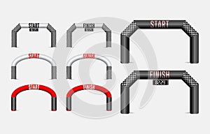 Set of inflatable arches start and finish line.