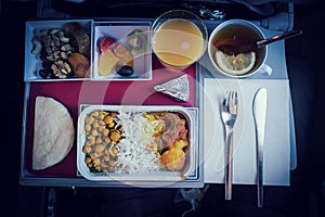 Set of inflight meal in a box