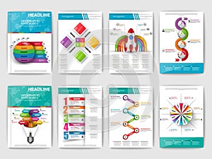 Set of Infographic brochures. Modern infographic vector elements for web, print, magazine, flyer, brochure, media