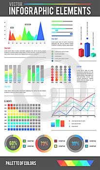 Set Infographic Elements Collection. Flat ITdesign style for presentation