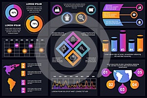 Set of infographic elements data visualization vector design template. Can be used for steps, options, business process, workflow