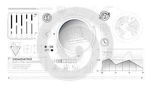 Set of infographic elements about e-payments and international transfers.