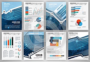 Set of infographic presentation templates, business brochures