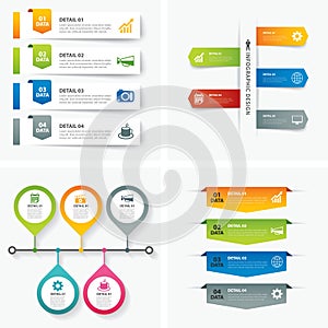 Set of infographic templates flat design