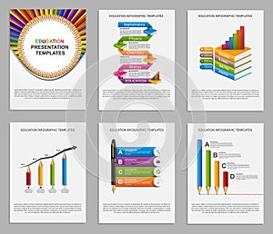 Set Infographics for education brochures and presentations.