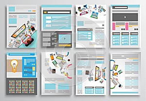 Set of Infographics, Flyer and Brochure Designs,