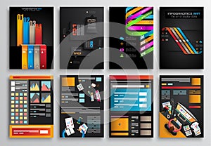 Set of Infographics, Flyer and Brochure Designs,