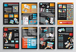 Set of Infographics, Flyer and Brochure Designs,