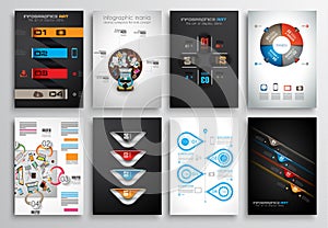 Set of Infographics, Flyer and Brochure Designs,