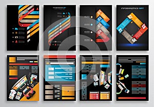 Set of Infographics, Flyer and Brochure Designs,