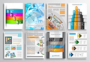 Set of Infographics, Flyer and Brochure Designs,