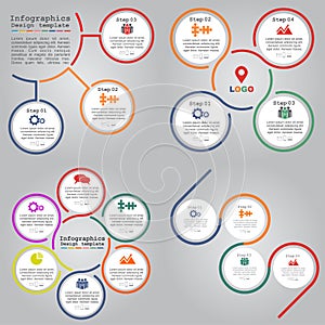 Set of infographics report template layout. Vector