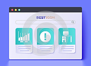 Set Information, Pie chart infographic and Computer monitor and desk icon. Vector