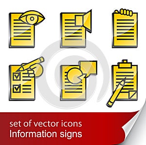 Set informational sign icon photo