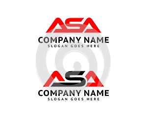 Set of Initial Letter ASA Logo Template Design