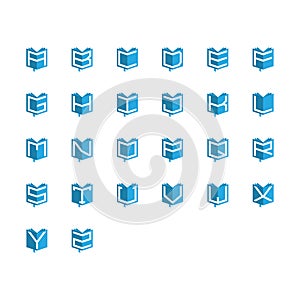 Set Initial letter book logo vector