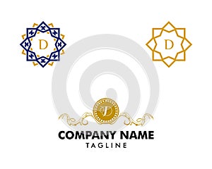 Set of Initial Letter D Classic Luxurious Style Logo Template