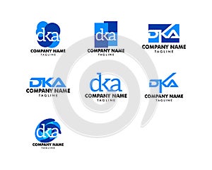 Set of Initial Letter DKA Logo Template Design