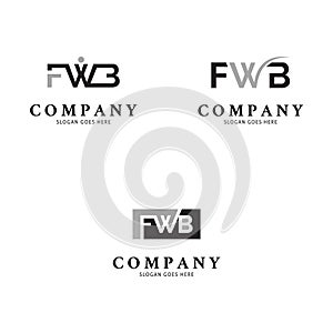 Set of Initial Letter FWB Icon Vector Logo Template Illustration Design photo