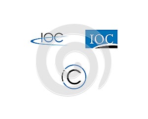 Set Of Initial Letter IOC Logo Template Design
