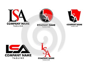 Set of Initial Letter LSA Logo Template Design