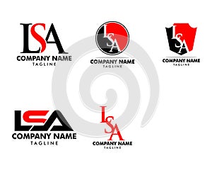 Set of Initial Letter LSA Logo Template Design photo